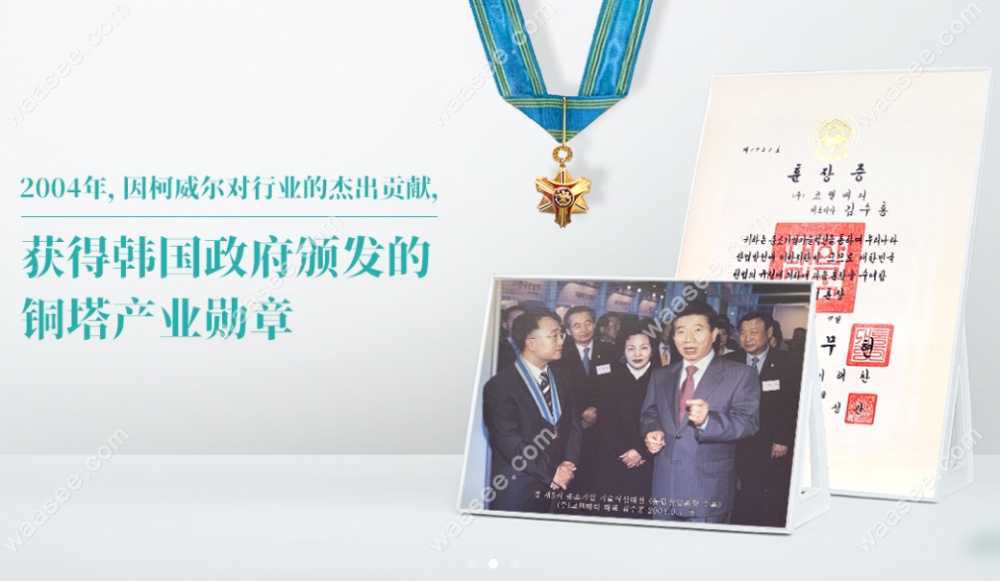 韩国政府颁发的【铜塔产业勋章】