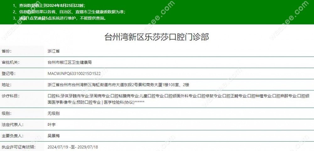 台州乐莎莎口腔门诊部
