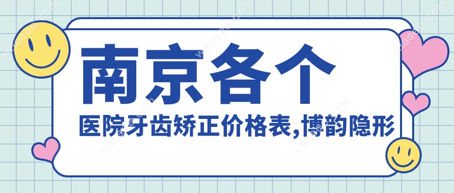南京各个医院牙齿矫正价格表,博韵隐形矫正9999/卡瓦5000+