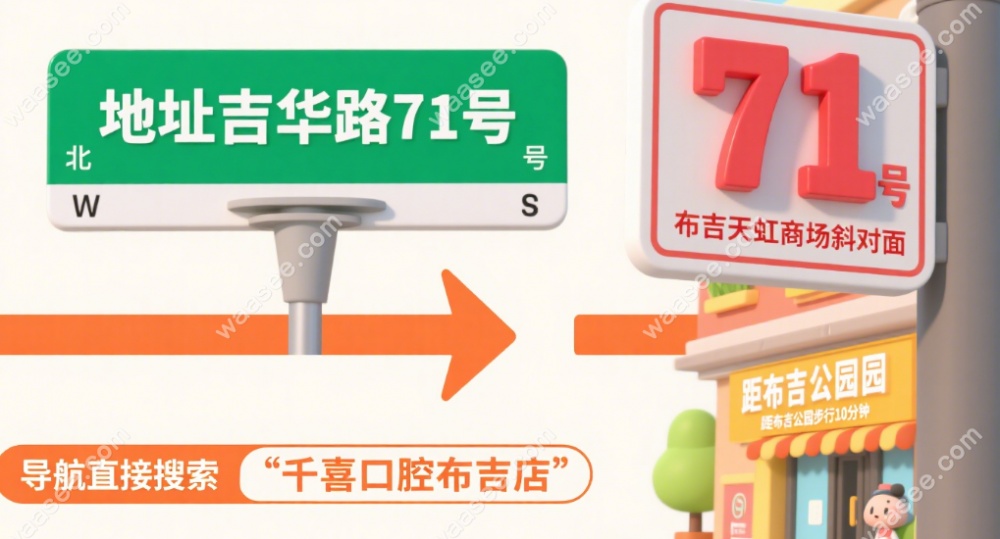 深圳千喜口腔布吉店地址吉华路,电话28273017,营业到晚上8点半