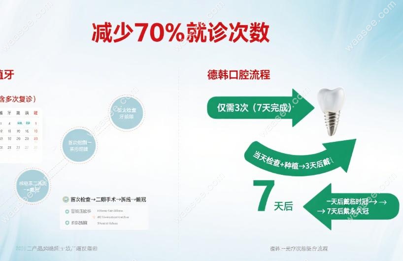 德韩口腔种植牙要去几次?缺牙10年阿姨:种6颗牙只去了3次