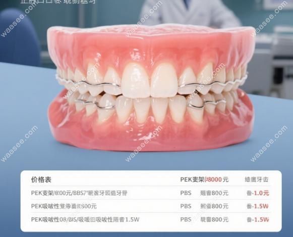 正夫口腔活动义齿价格表:peek支架全口8000元,bps吸附性全口1.5W