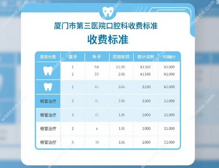 厦门市第三医院口腔科收费标准+医生名单+预约挂号一览