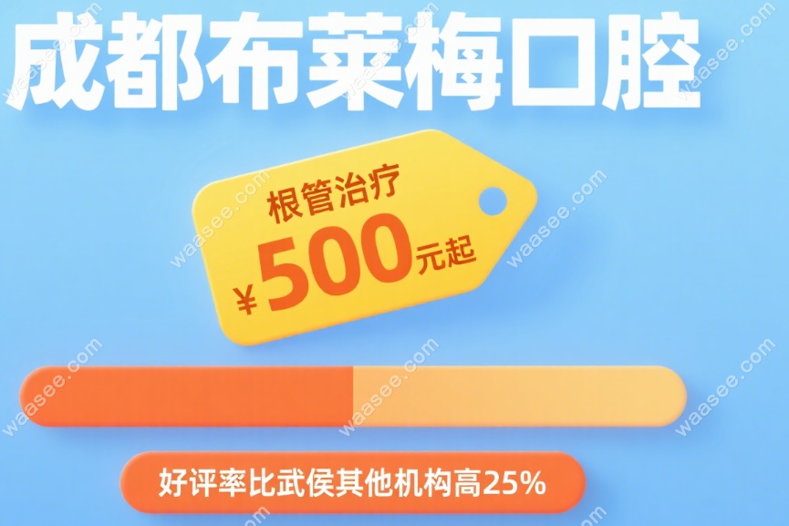 成都布莱梅口腔根管治疗价格500起!比武侯其他机构好评高25%