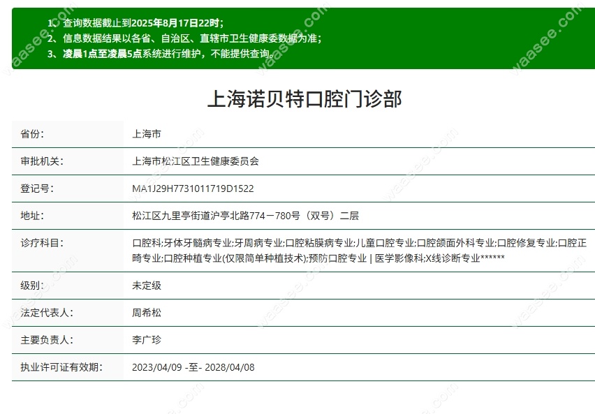  上海诺贝特口腔资质