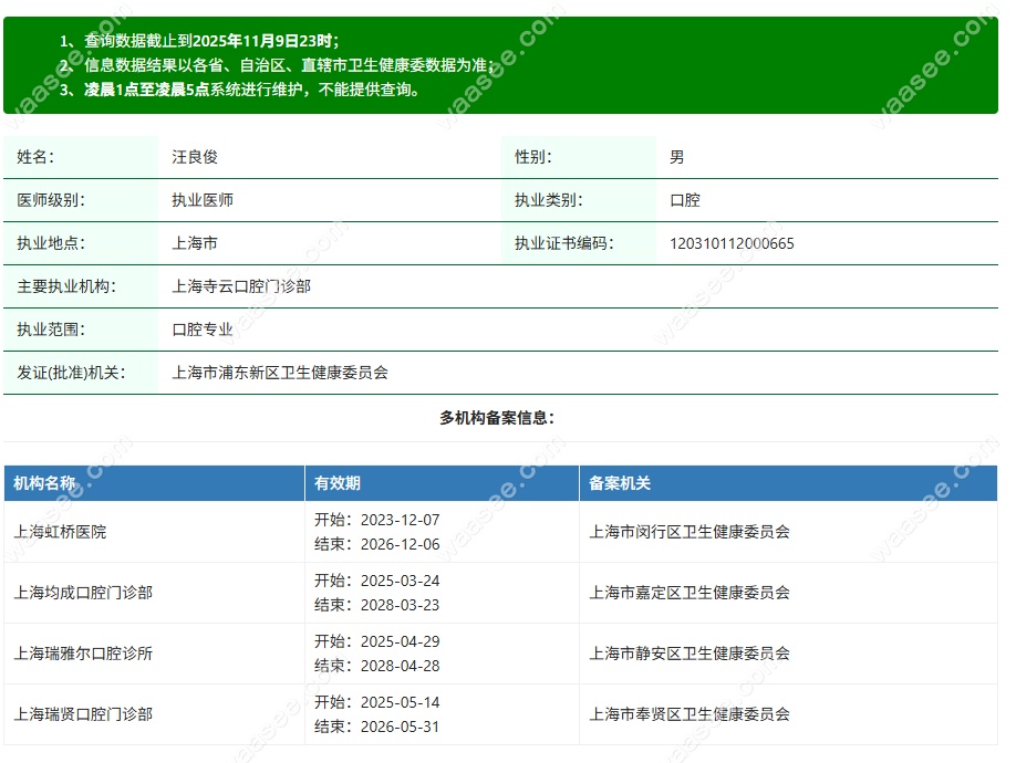 上海寺云口腔汪良俊waasee.com