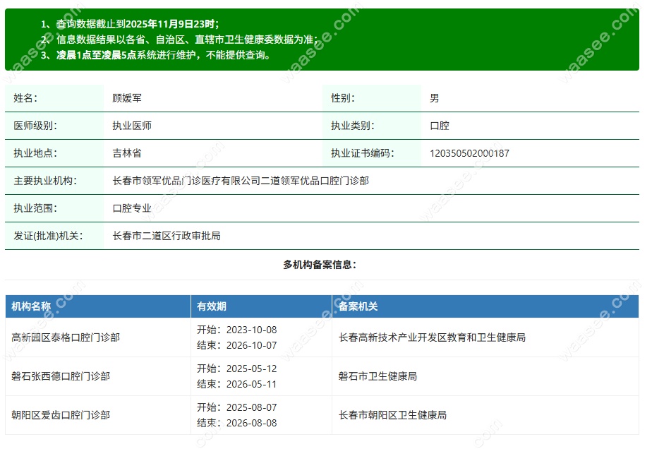 长春领军优品口腔顾媛军waasee.com